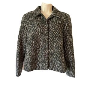 Vintage 80s Requirements Blazer Womens 12 Gray Heather Textured Career Academia‎